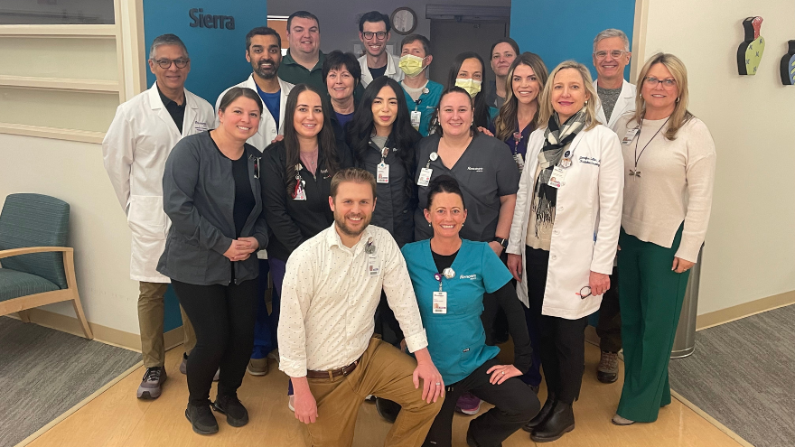 The Radiation Oncology team at Renown pose for a group photo.