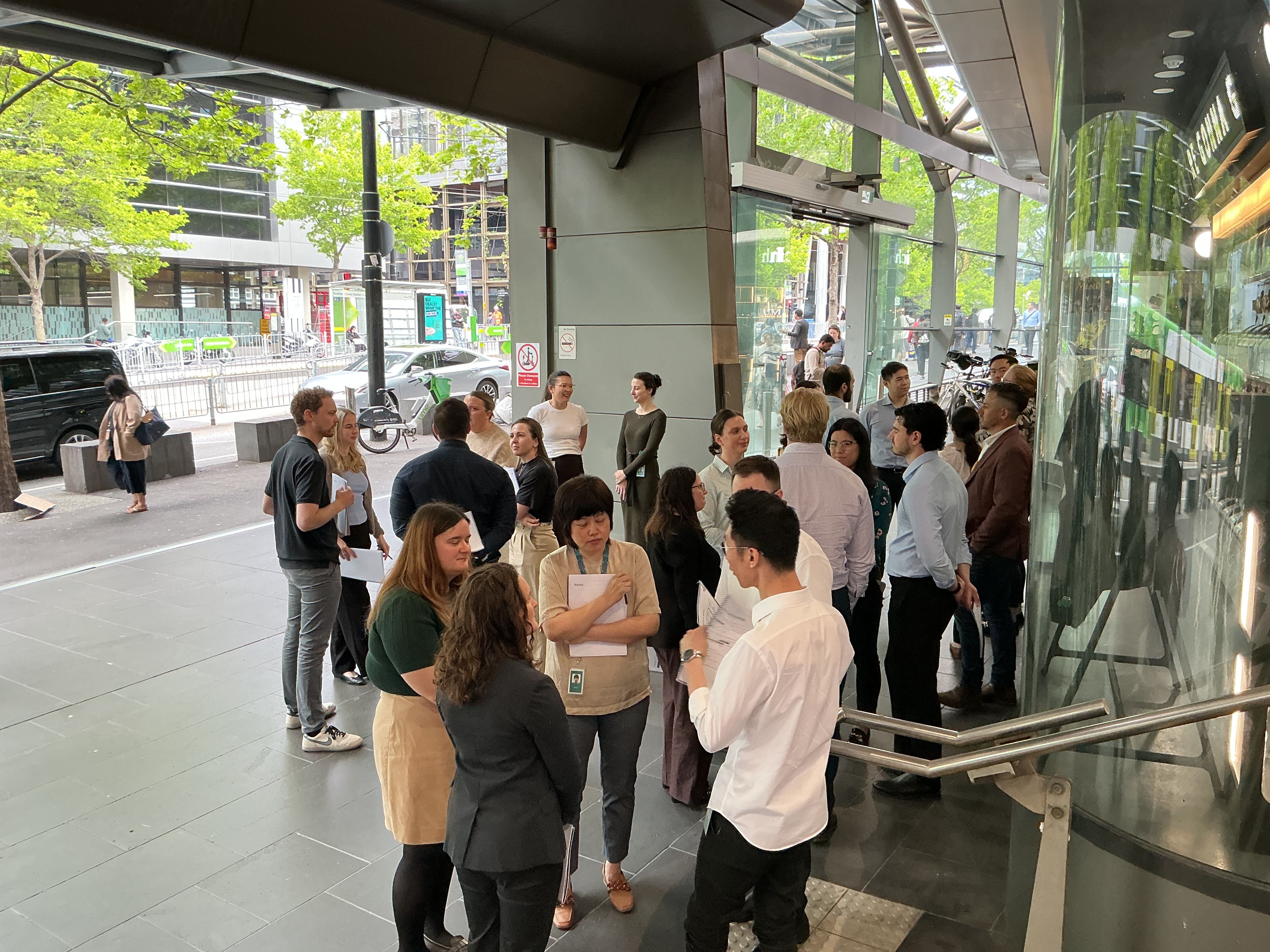 A team collaborating in a workshop