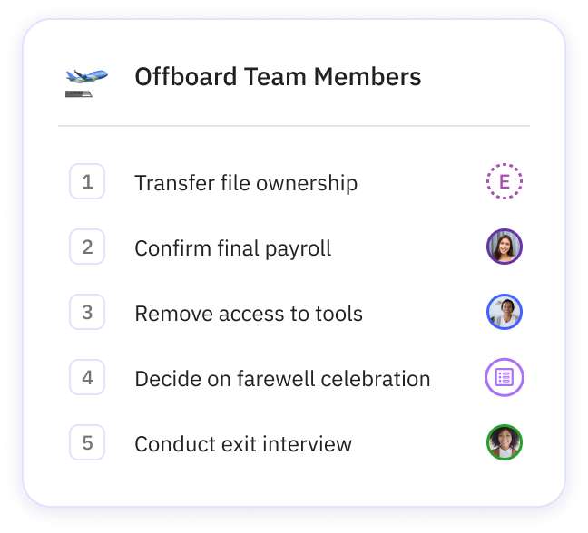 Offboarding team members