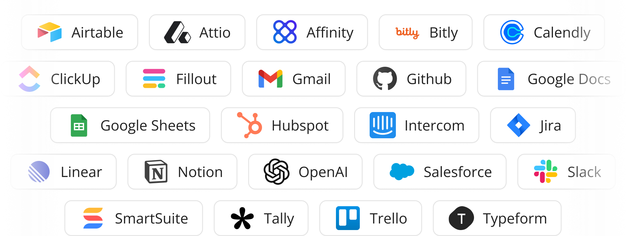 Icons of apps that Relay.app integrates with