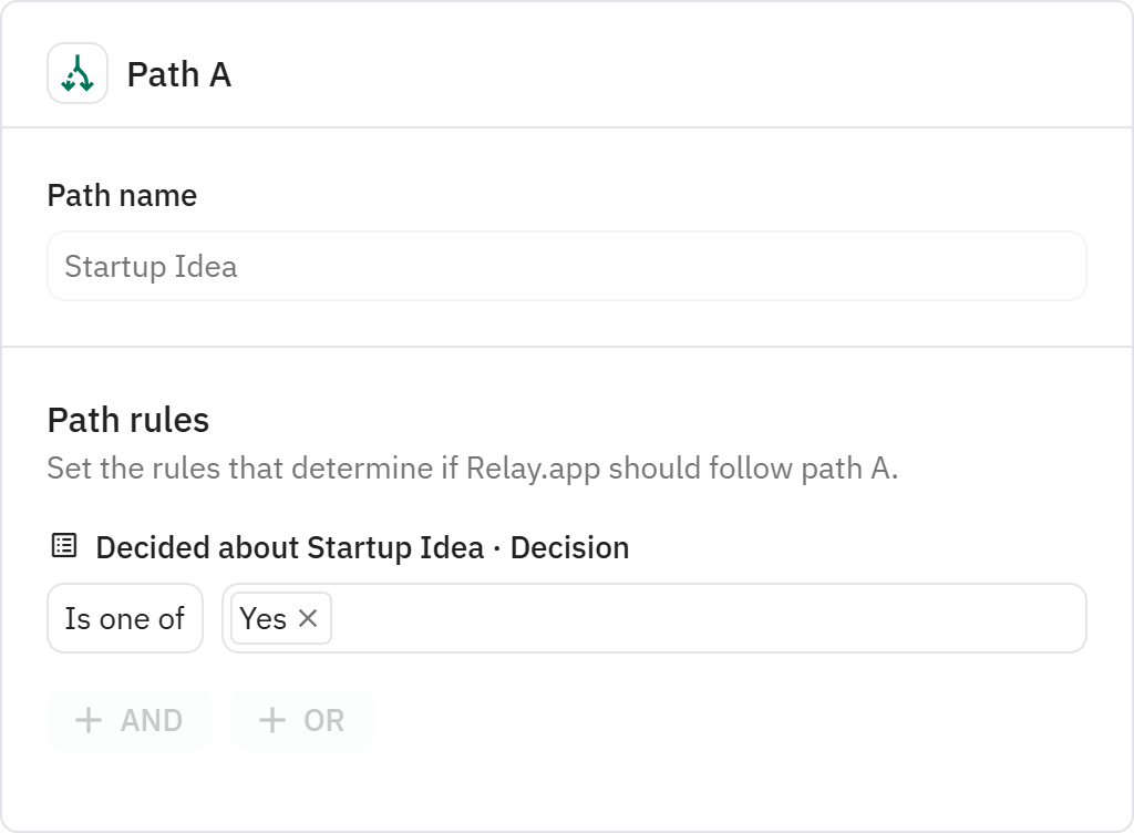 Relay.app screenshot of: Startup Idea