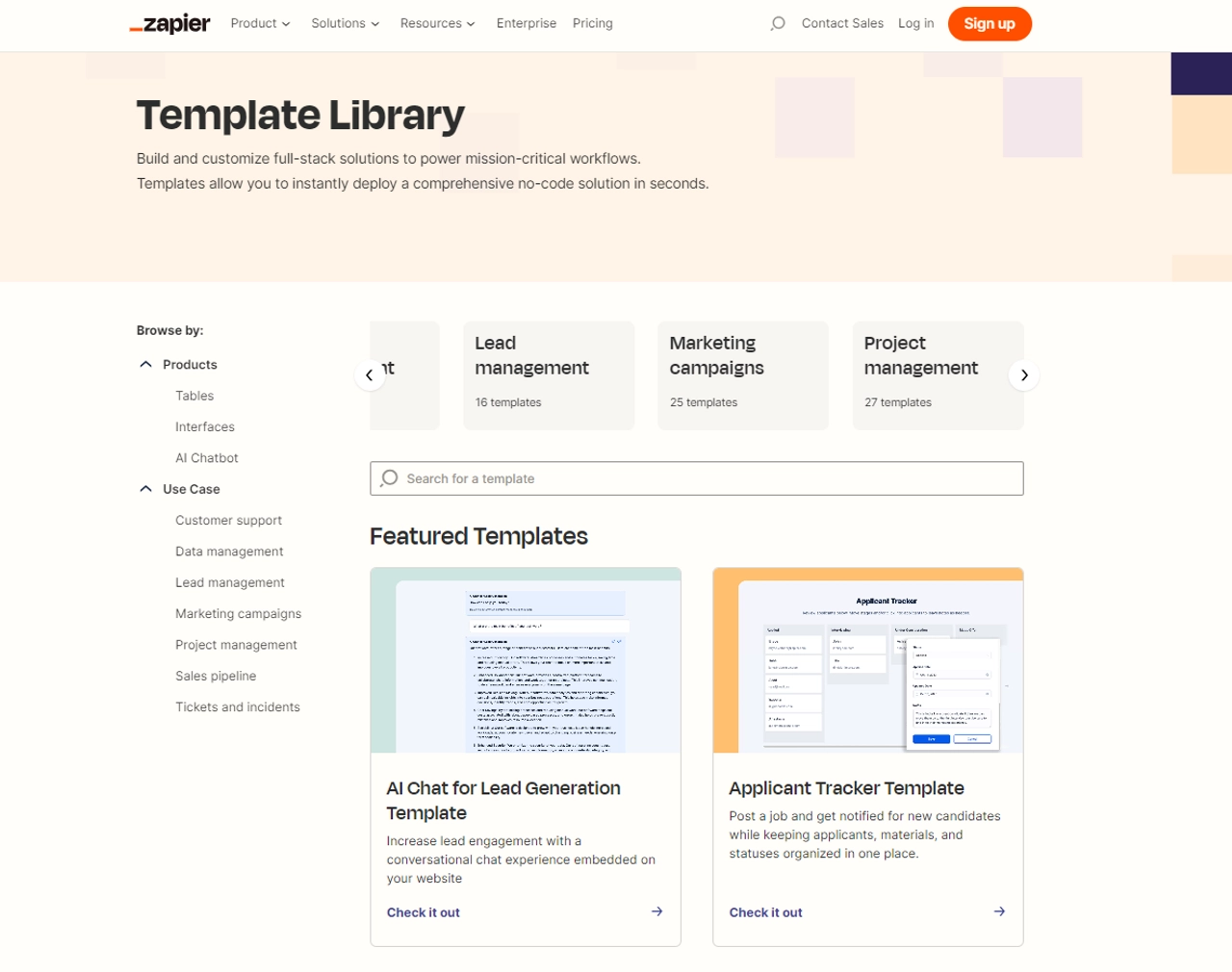 template library in Zapier