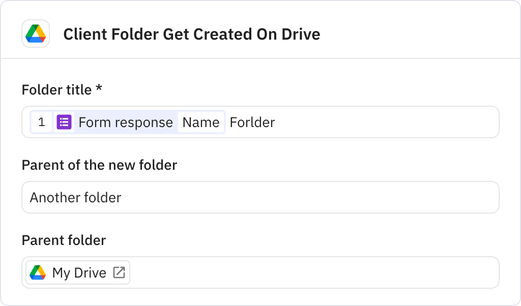 Relay.app screenshot of: Client Folder Get Created On Drive