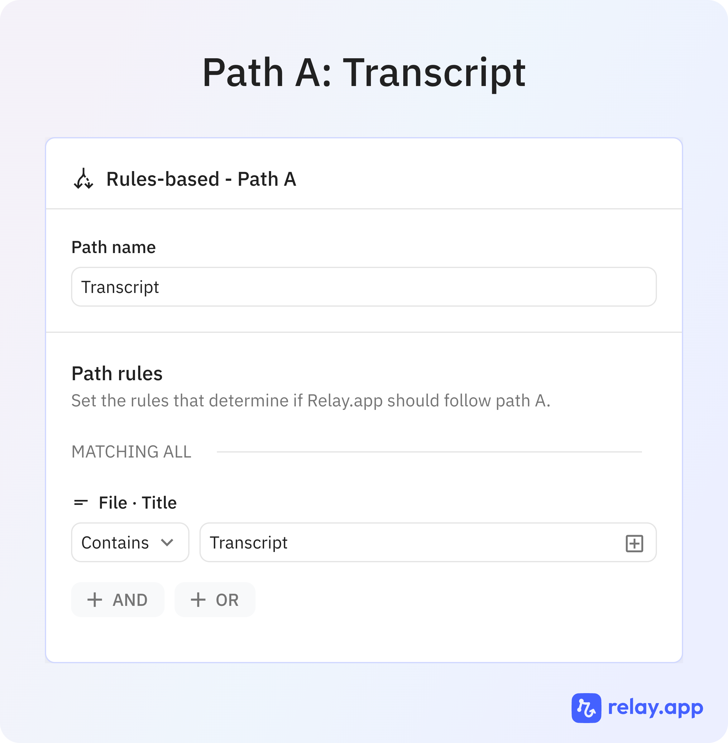 Setting up a Path to only work with the Transcripts.