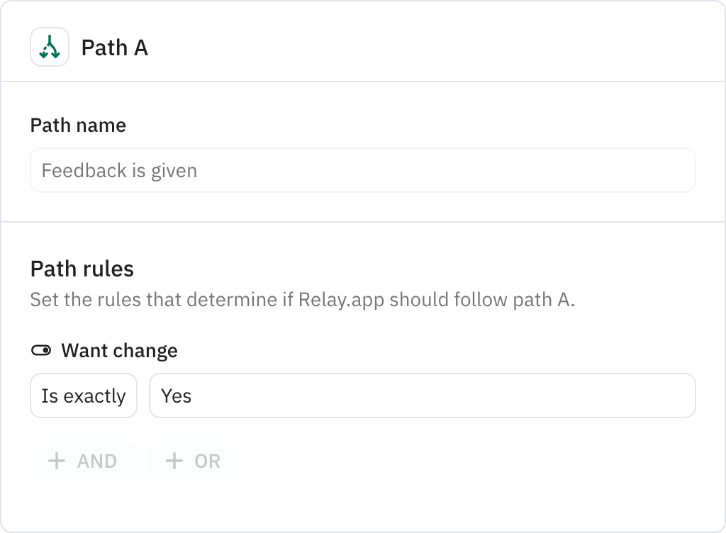 Relay.app screenshot of: Feedback is given