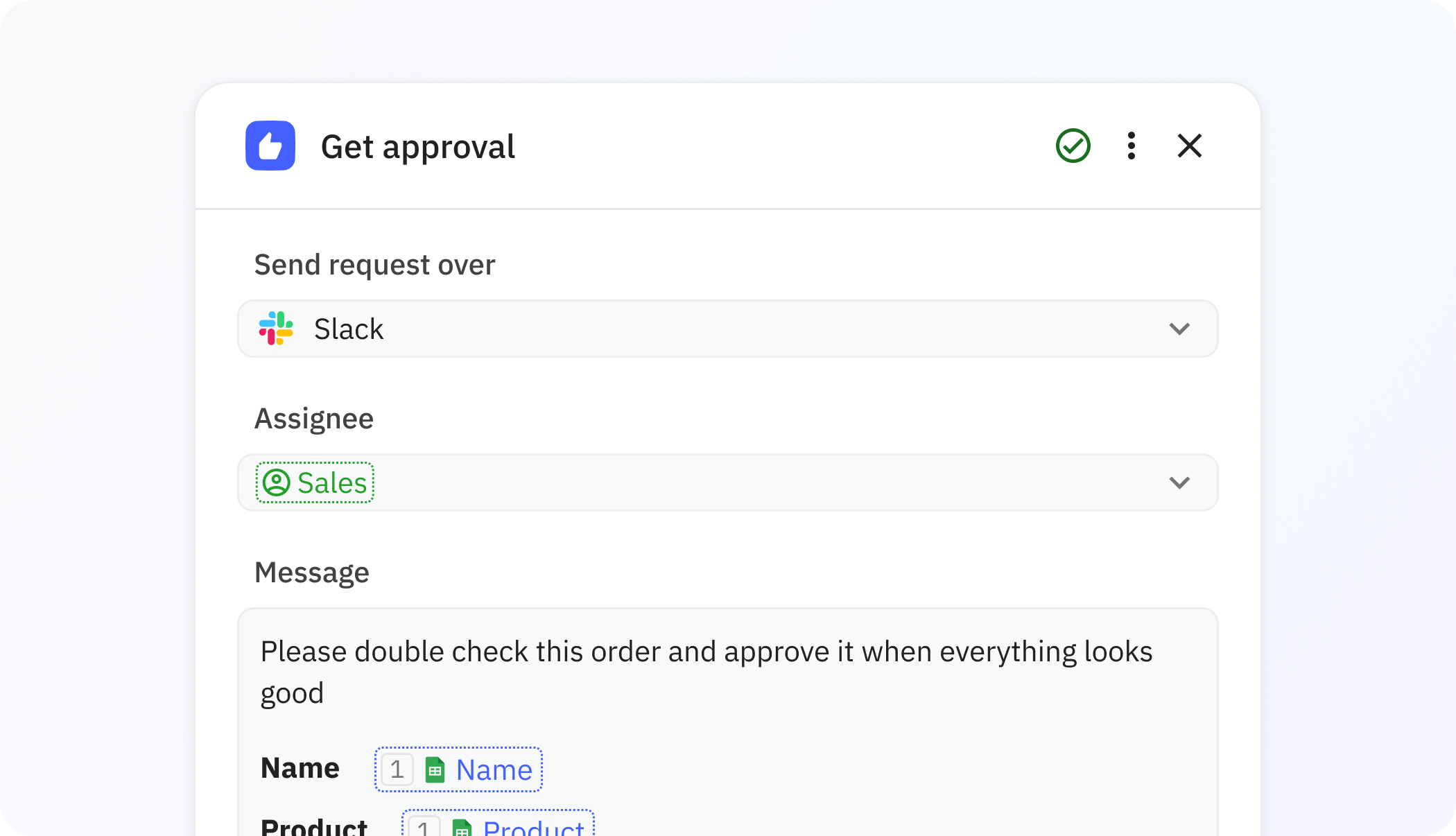 Screenshot showing how to build a manual approval step into an automated workflow Relay.app