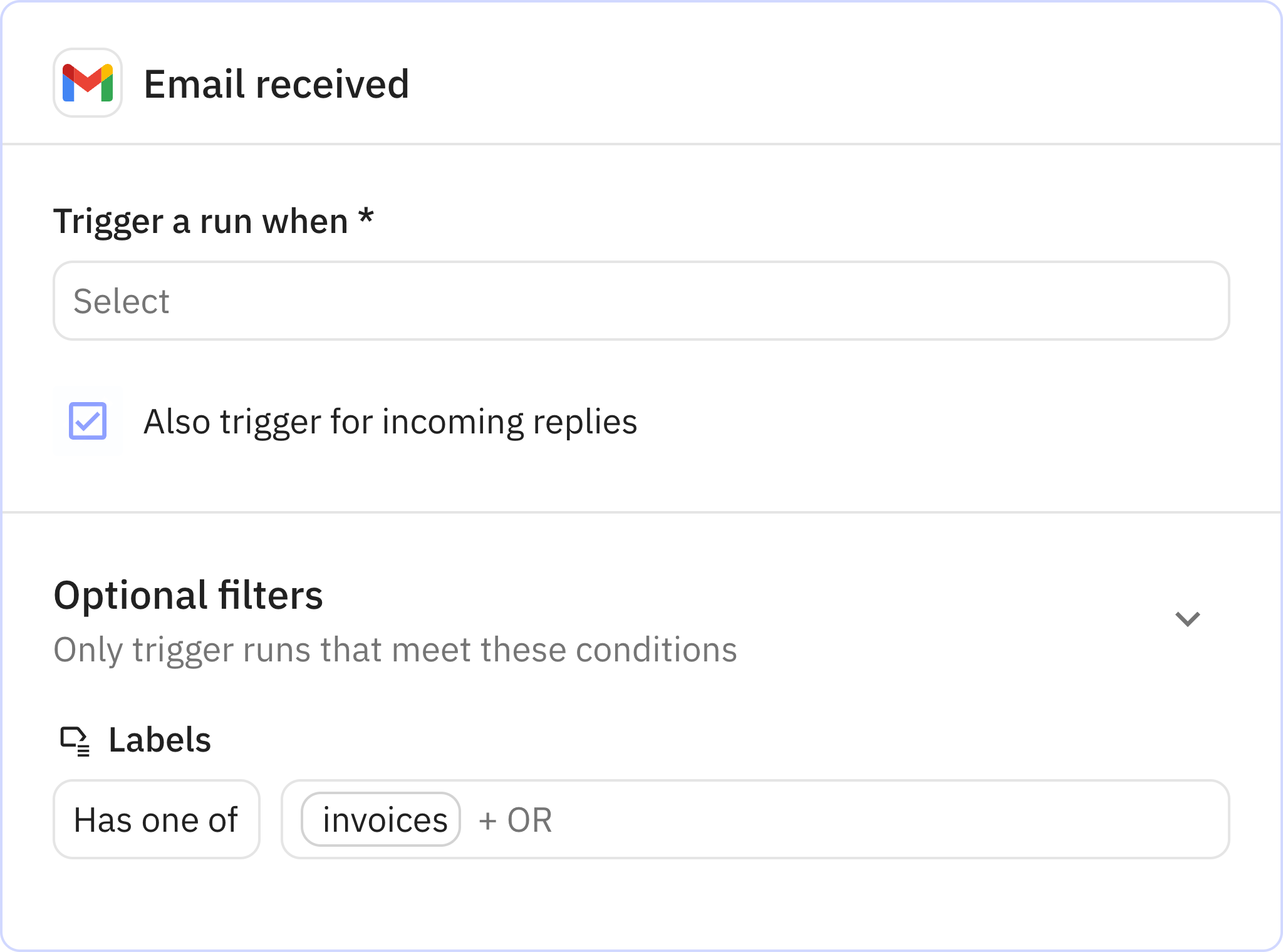 Relay.app screenshot of: Email received