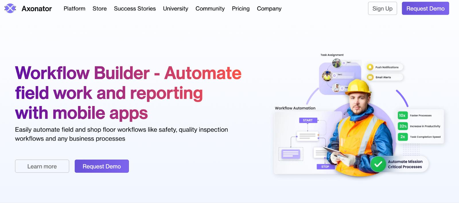 Axonator landing page