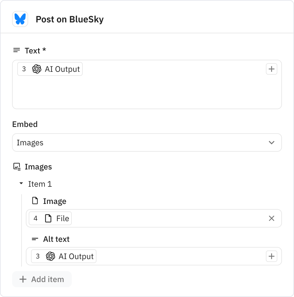 Relay.app screenshot of: Post on BlueSky