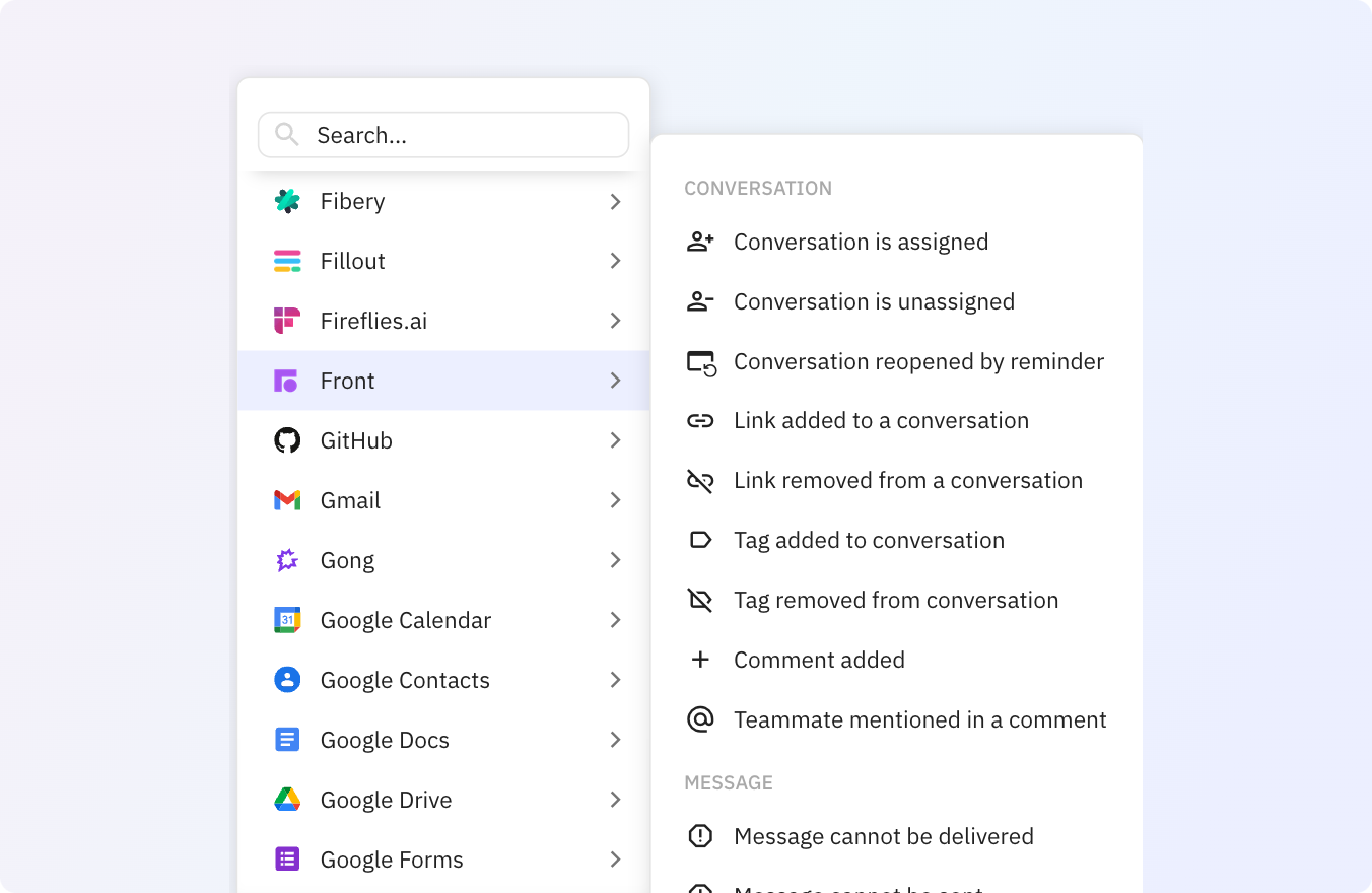 Use Relay.app's Front integrations to trigger actions across your apps
