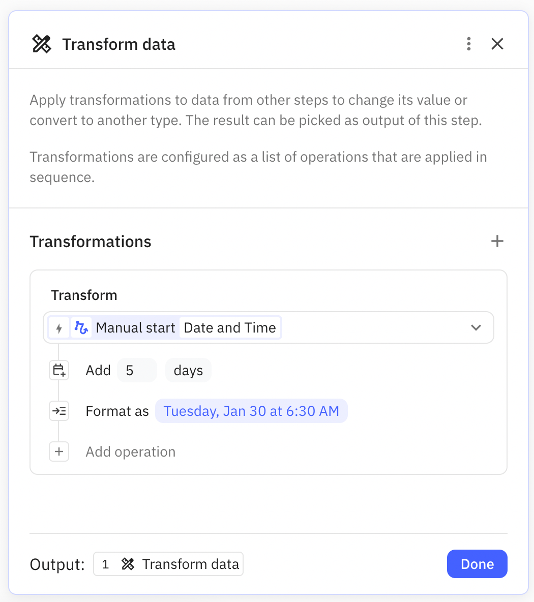 You can add one or many transformations