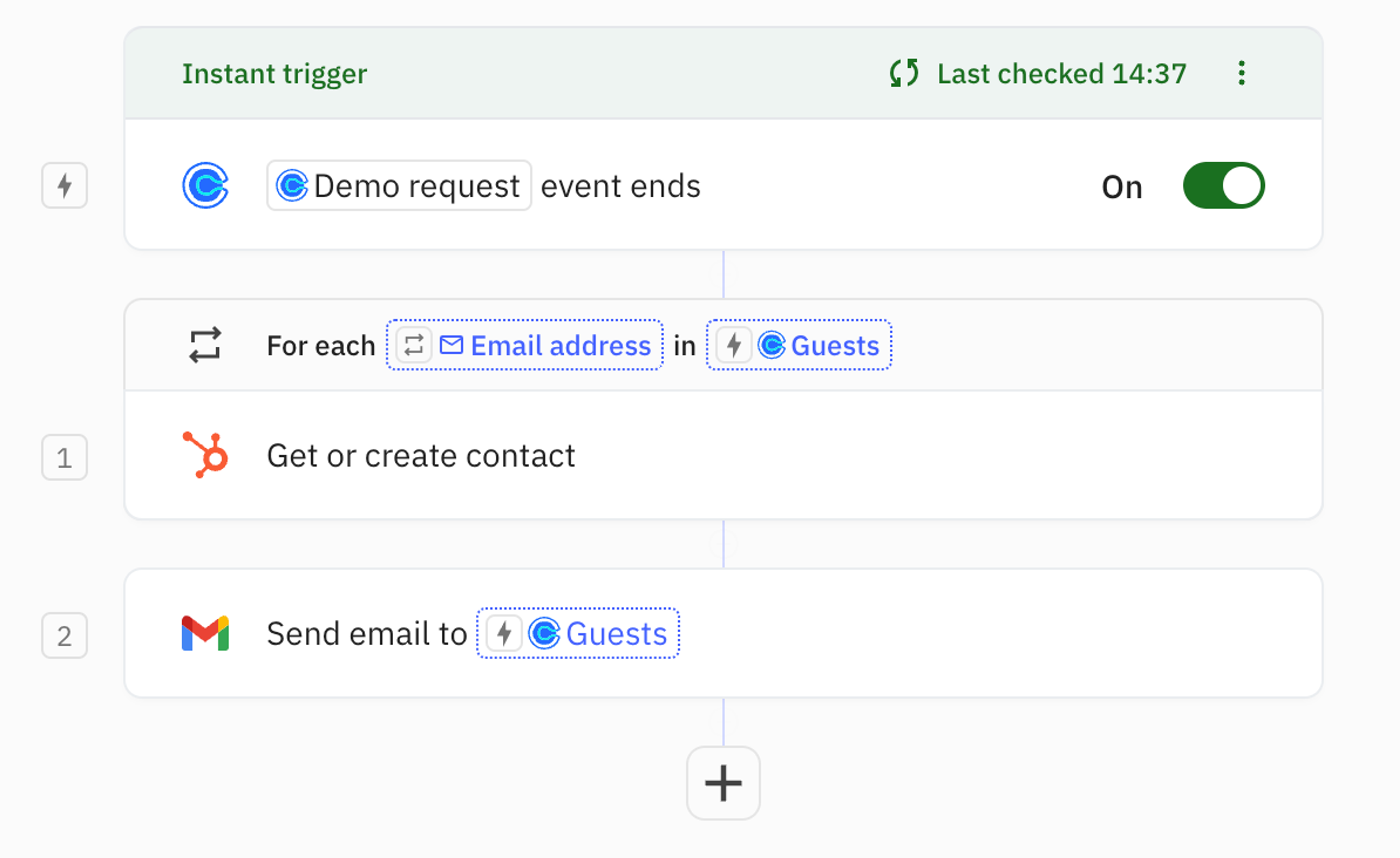 Use an Iterator in Relay.app to automatically add each guest of a Calendly event to HubSpot