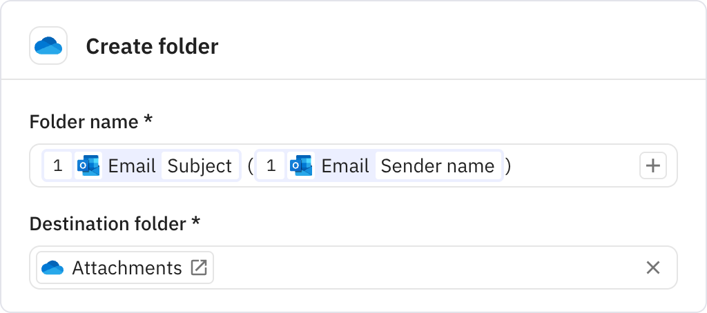 Relay.app screenshot of: Create folder