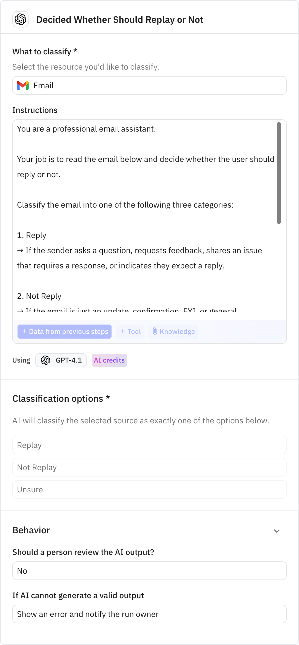 Relay.app screenshot of: Decided Whether Should Replay or Not