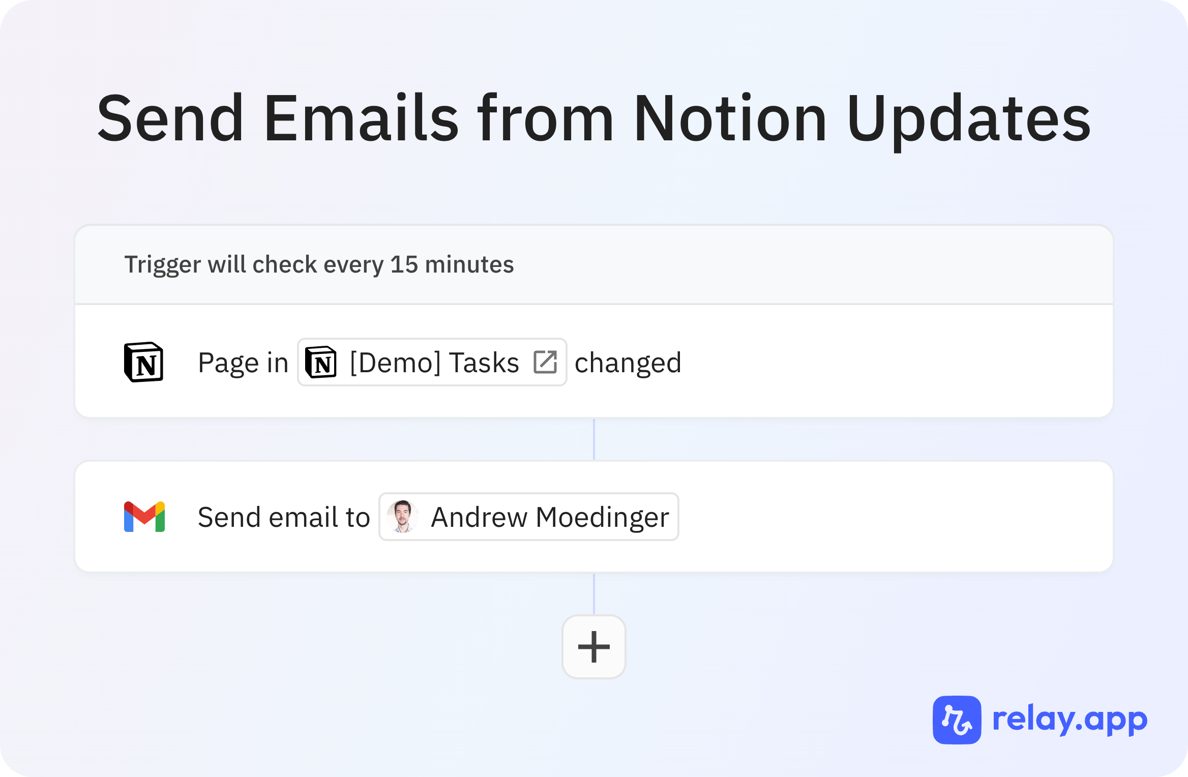 Workflow to send emails from Notion