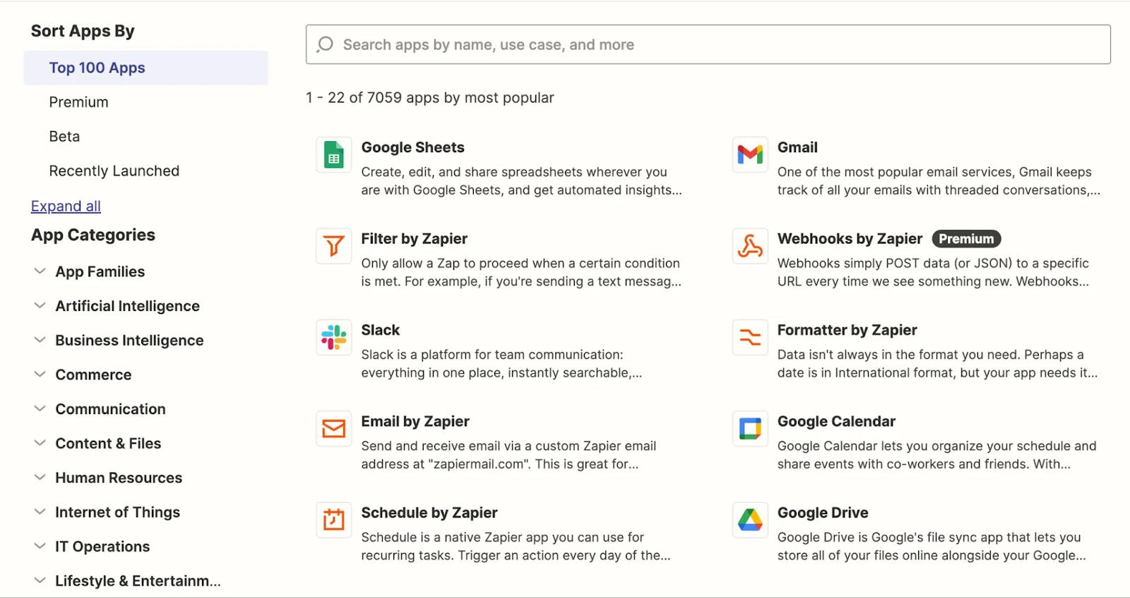 Zapier app connectors