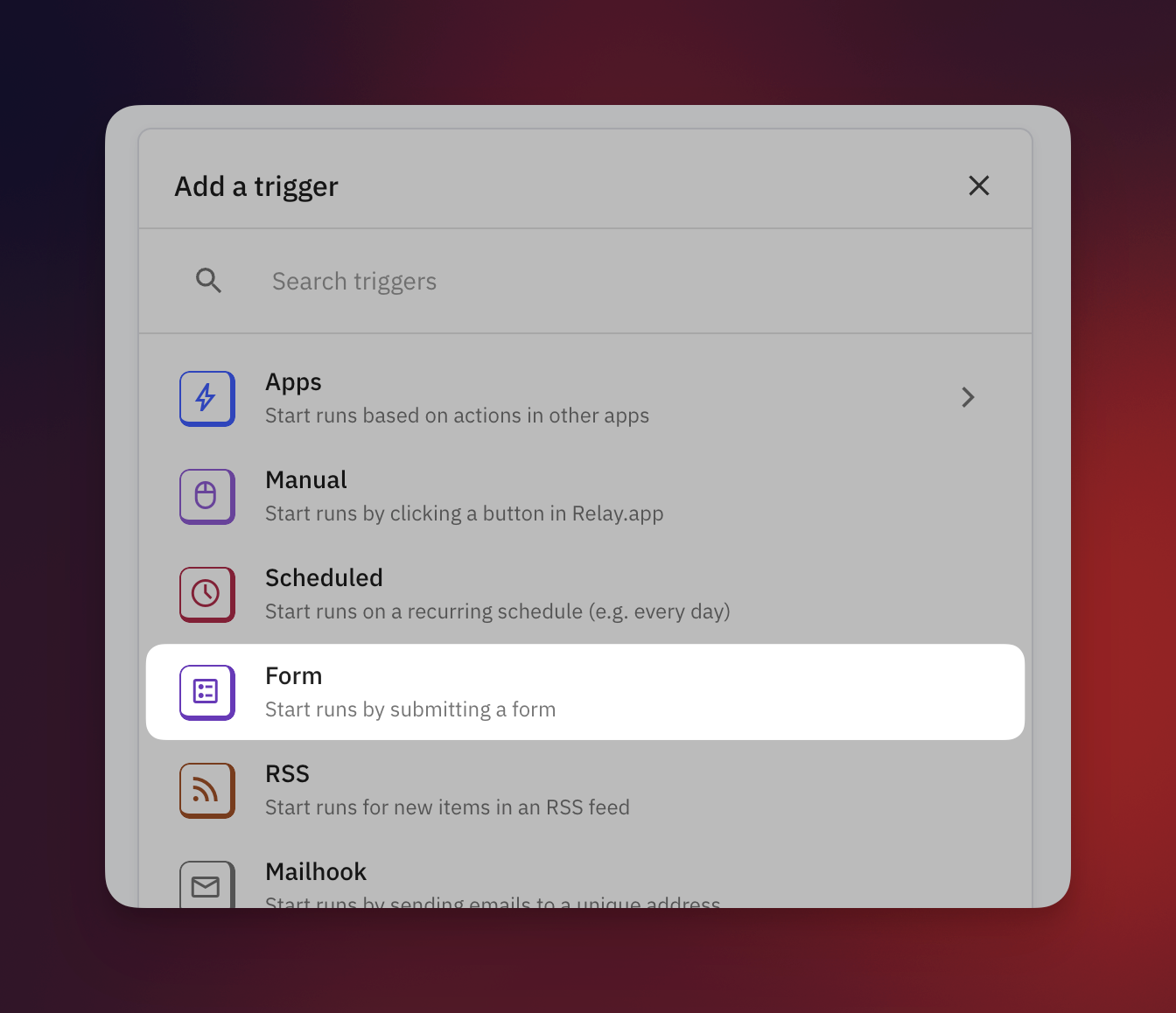 New: a built-in Forms trigger in Relay.app