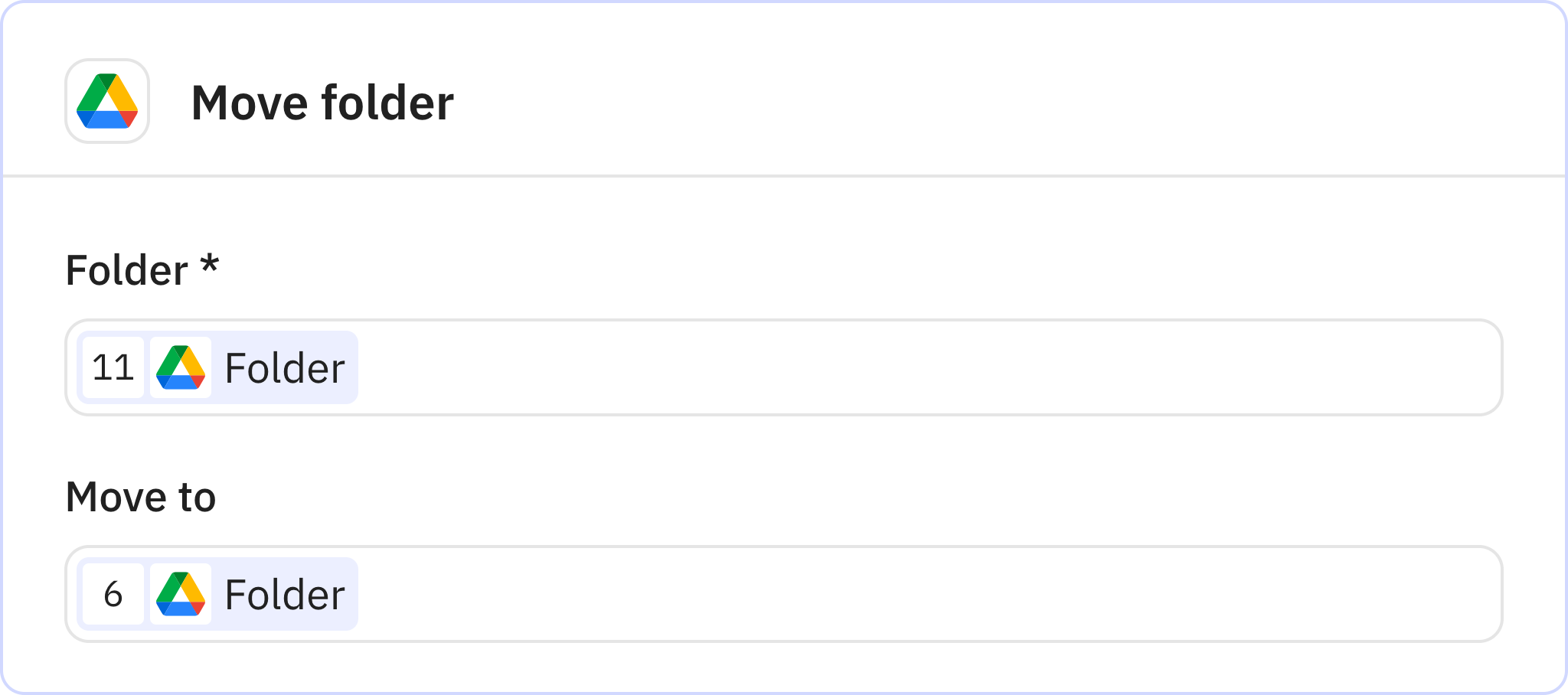 Relay.app screenshot of: Move folder