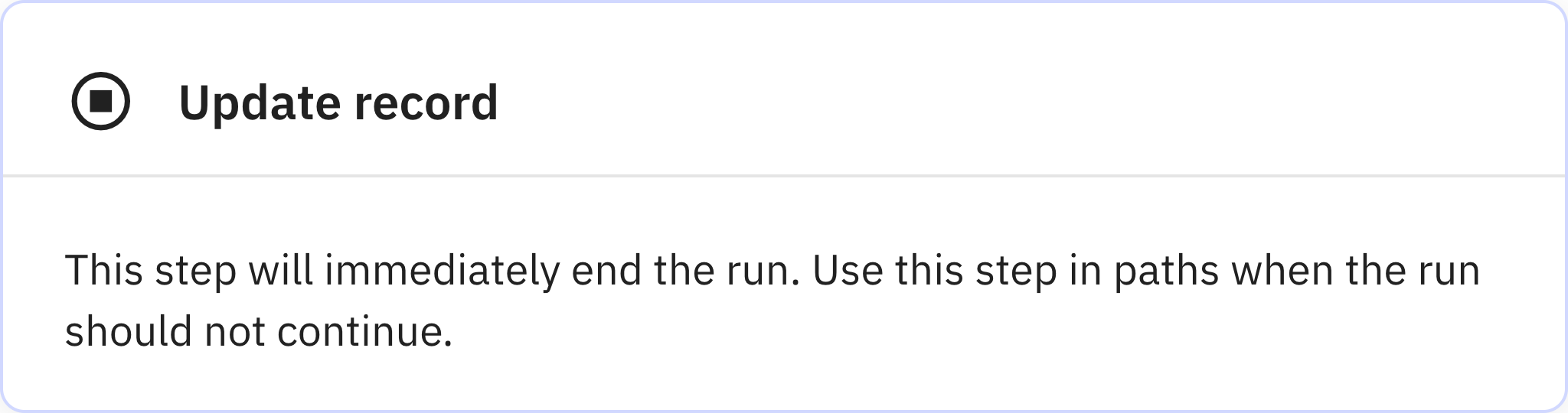 Relay.app screenshot of: End the run