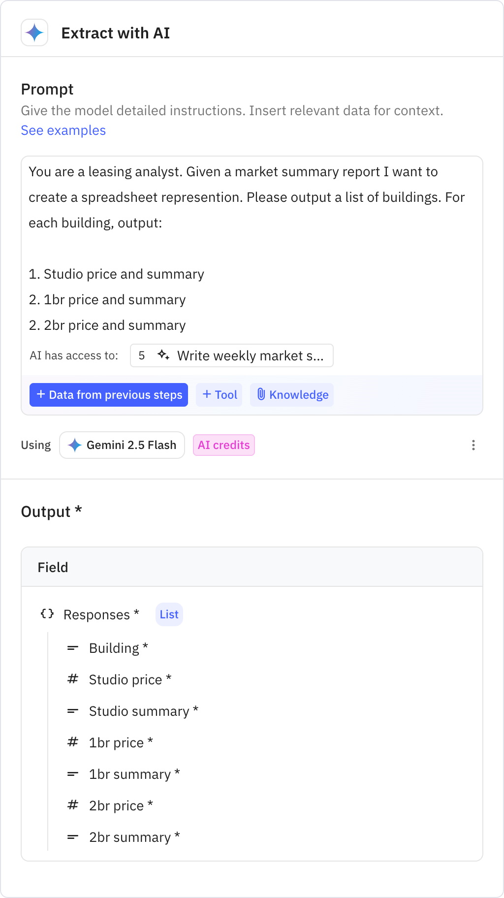 Relay.app screenshot of: Extract with AI