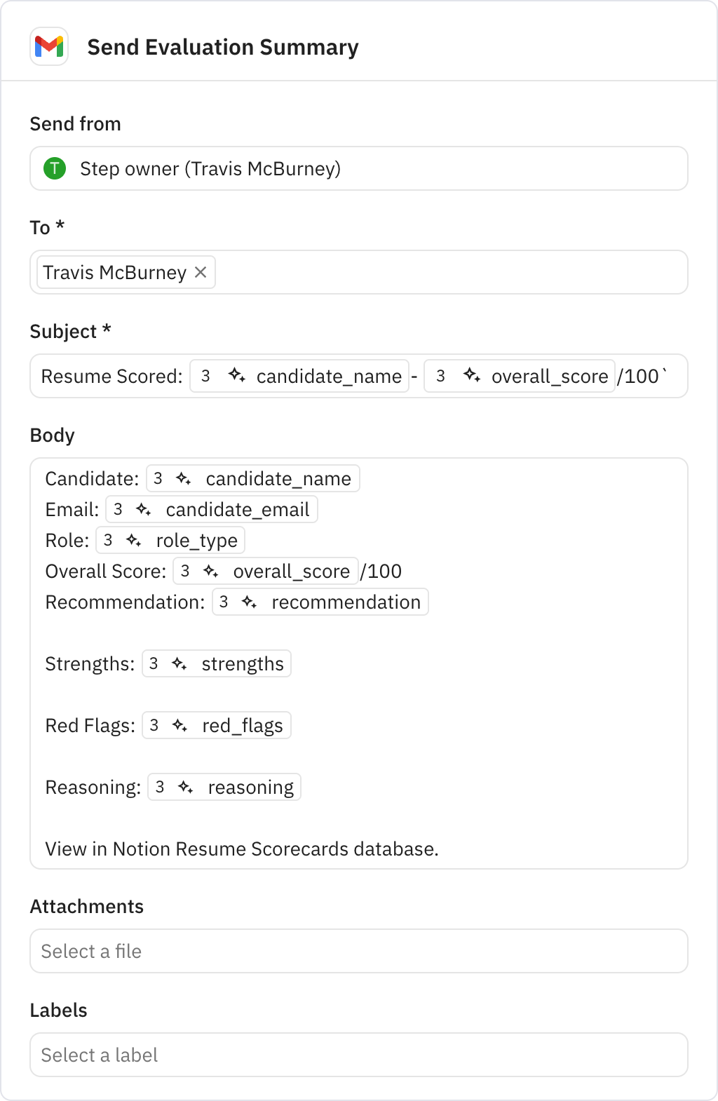 Relay.app screenshot of: Send Evaluation Summary