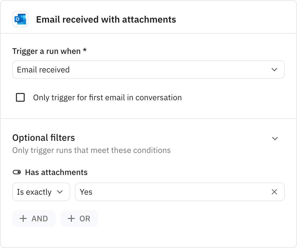 Relay.app screenshot of: Email received with attachments