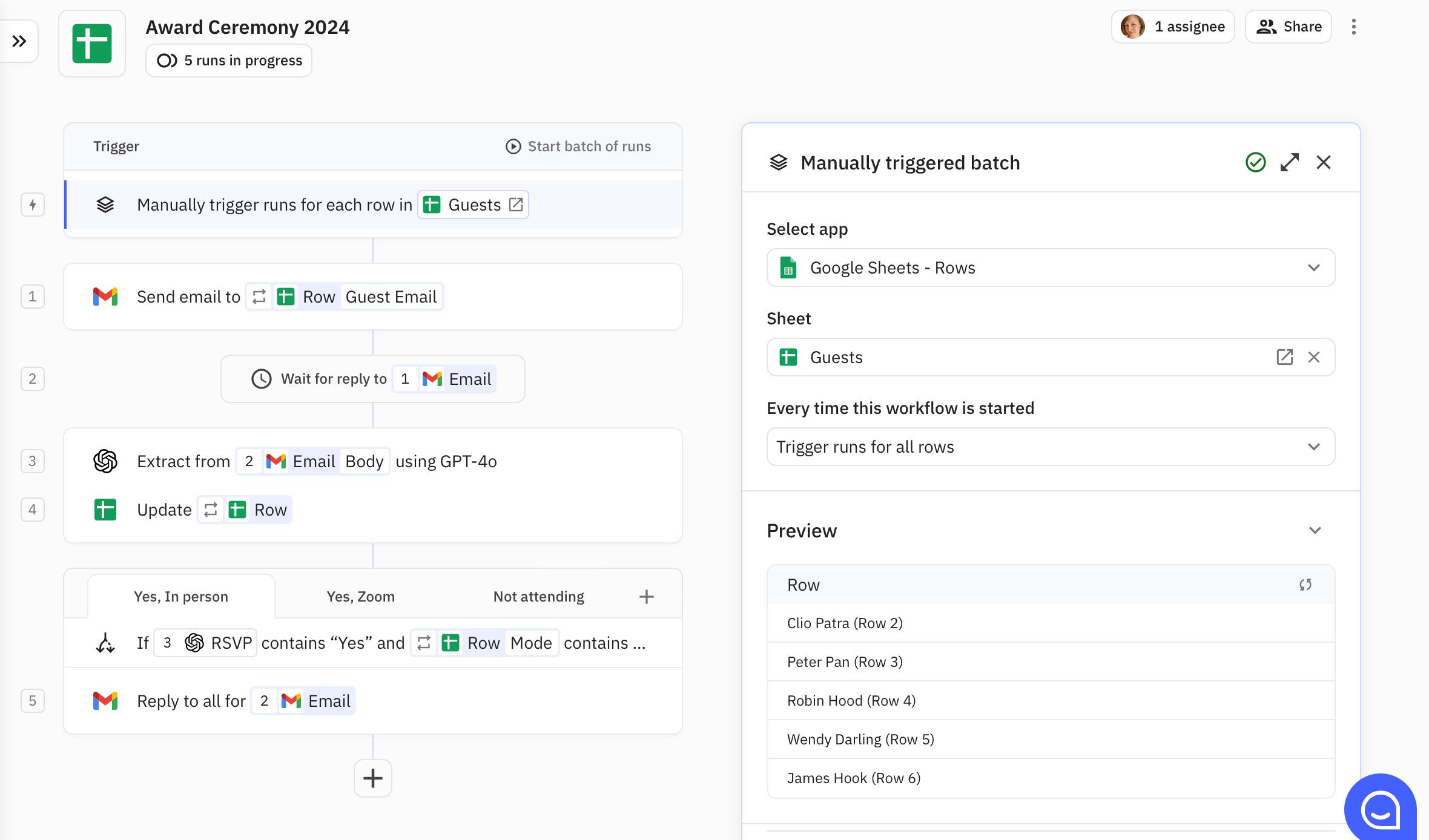 The finished workflow
