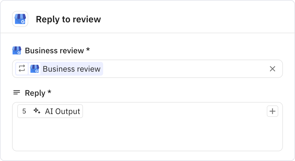 Relay.app screenshot of: Reply to review