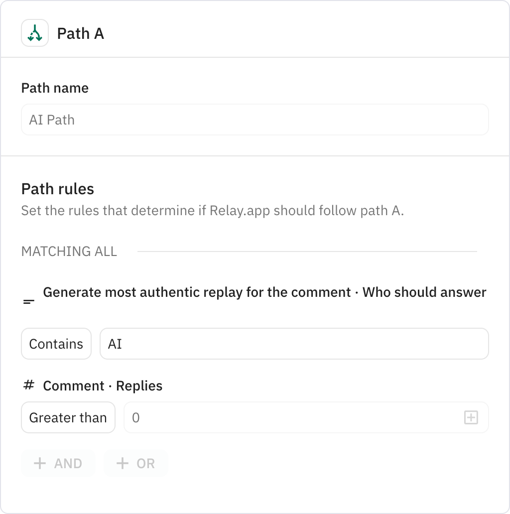 Relay.app screenshot of: AI Path