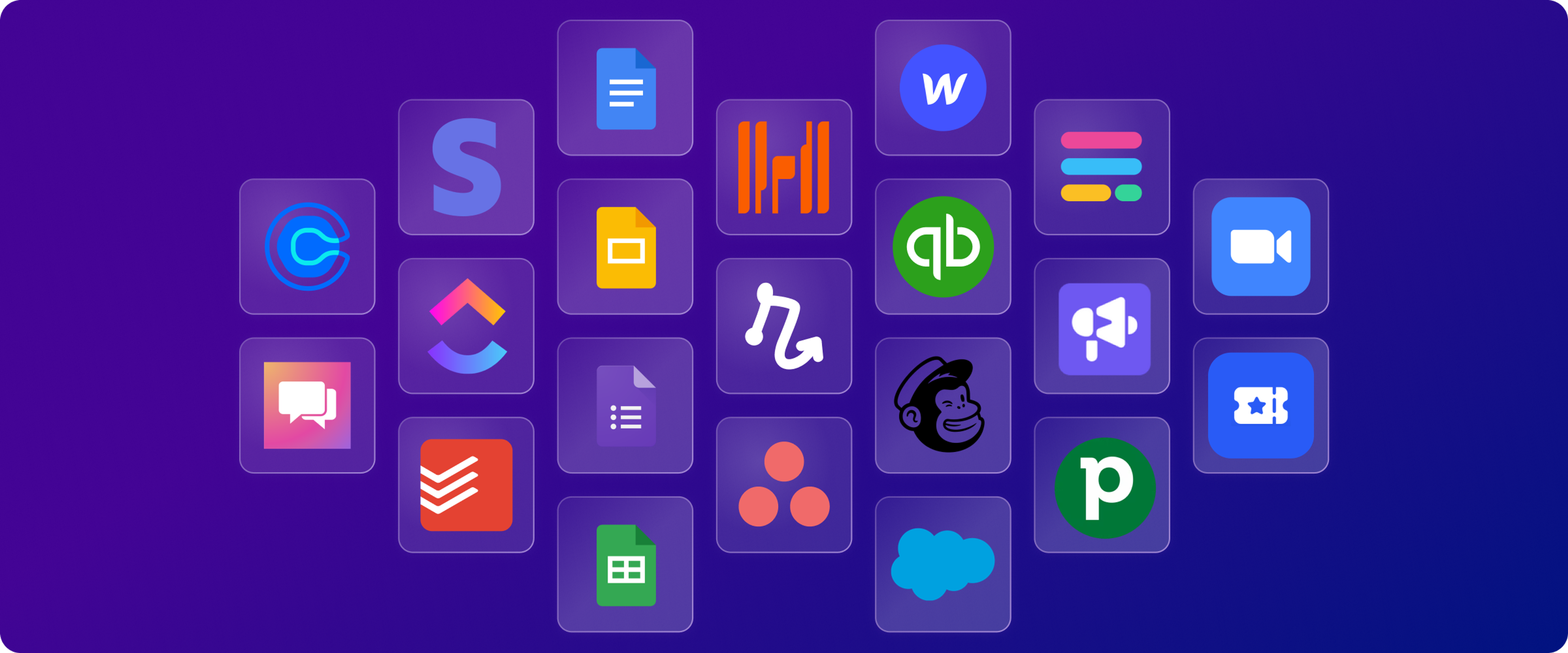 Logos of apps with new Relay.app integrations