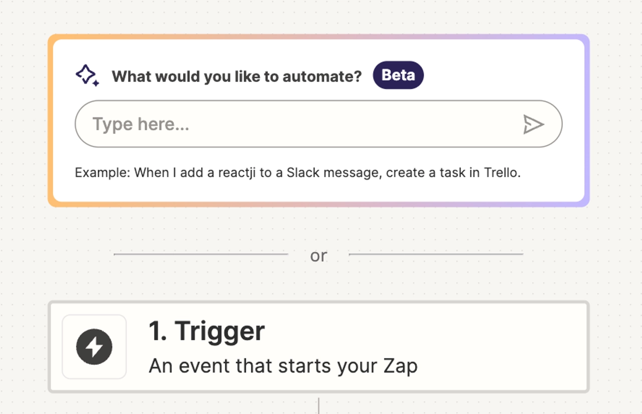 AI Zap in Zapier