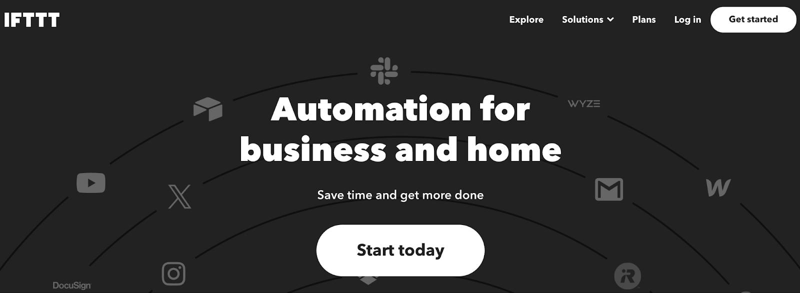 IFTTT landing page