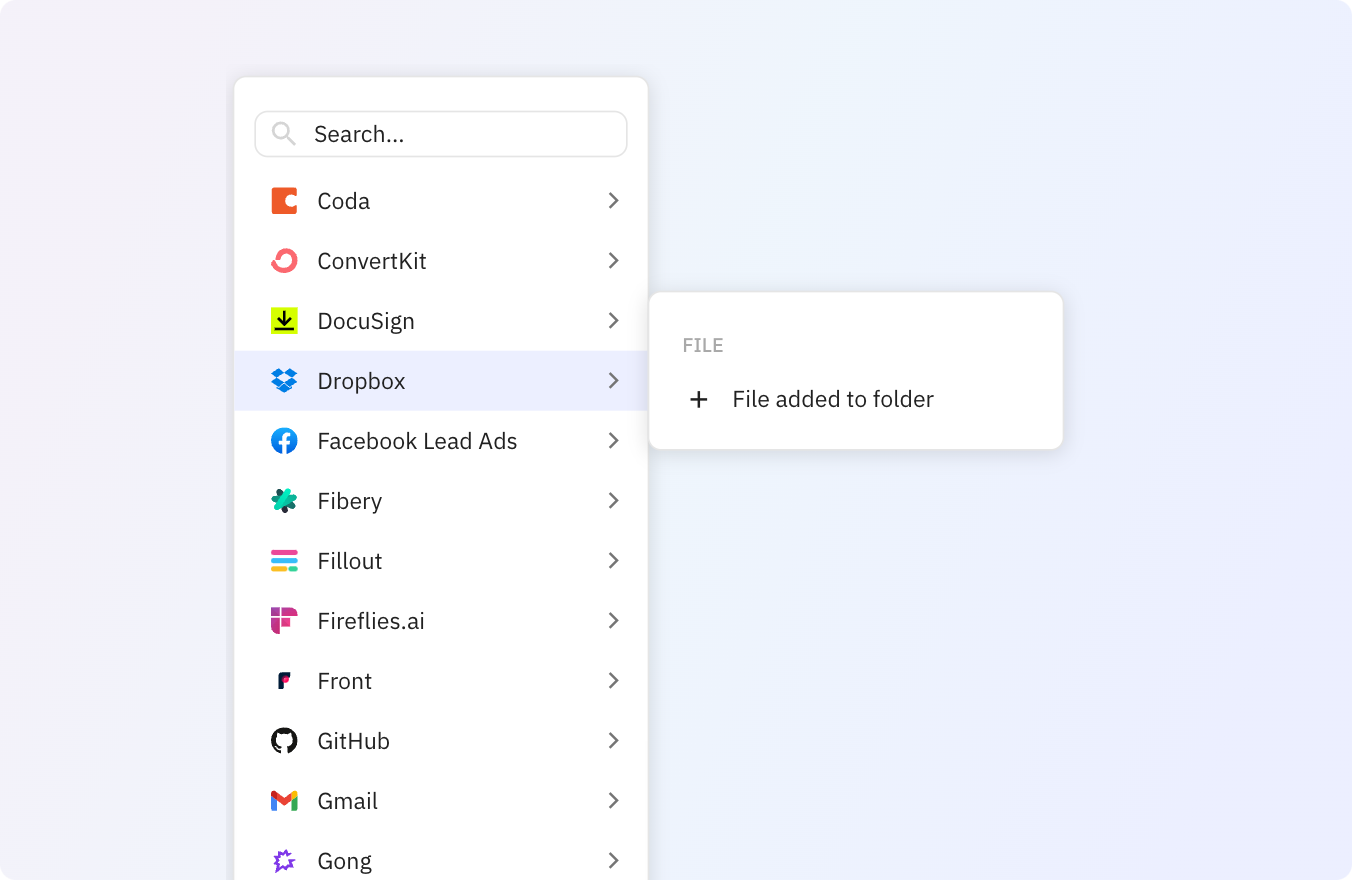 Use Relay.app's Dropbox integration to trigger actions across your apps