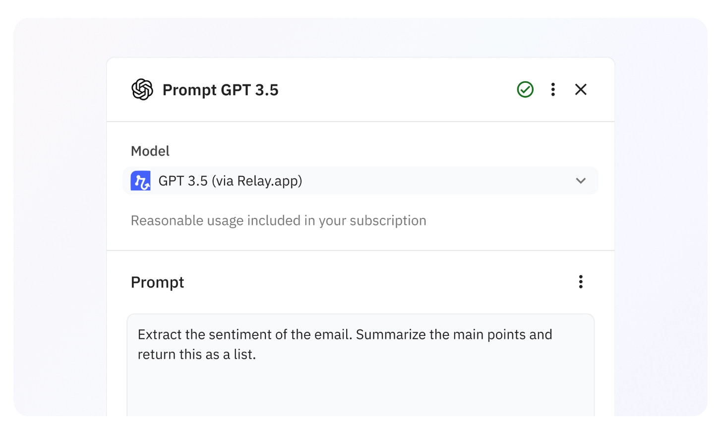 AI prompt in Relay.app