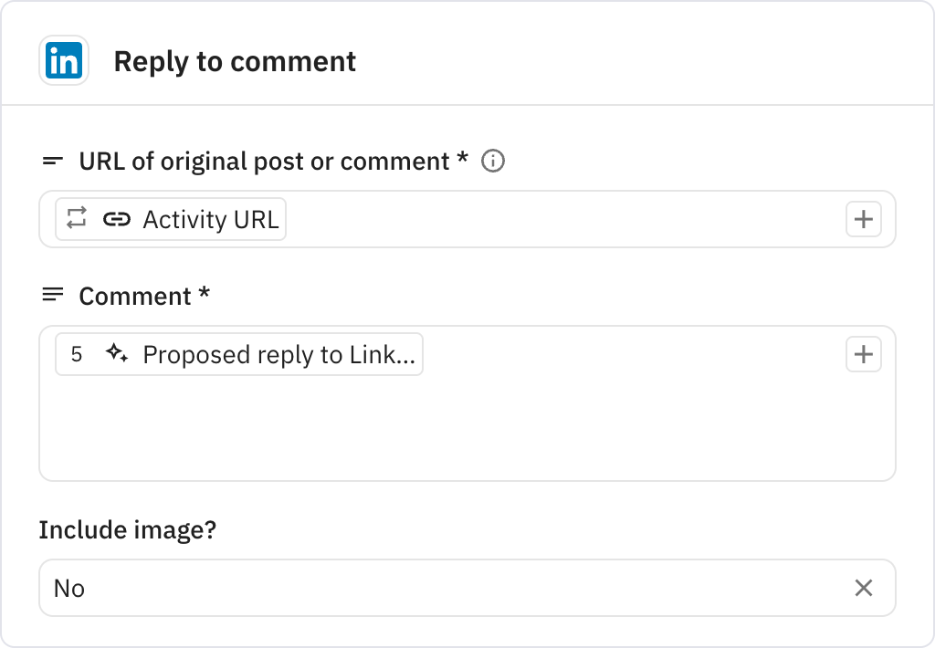 Relay.app screenshot of: Reply to comment