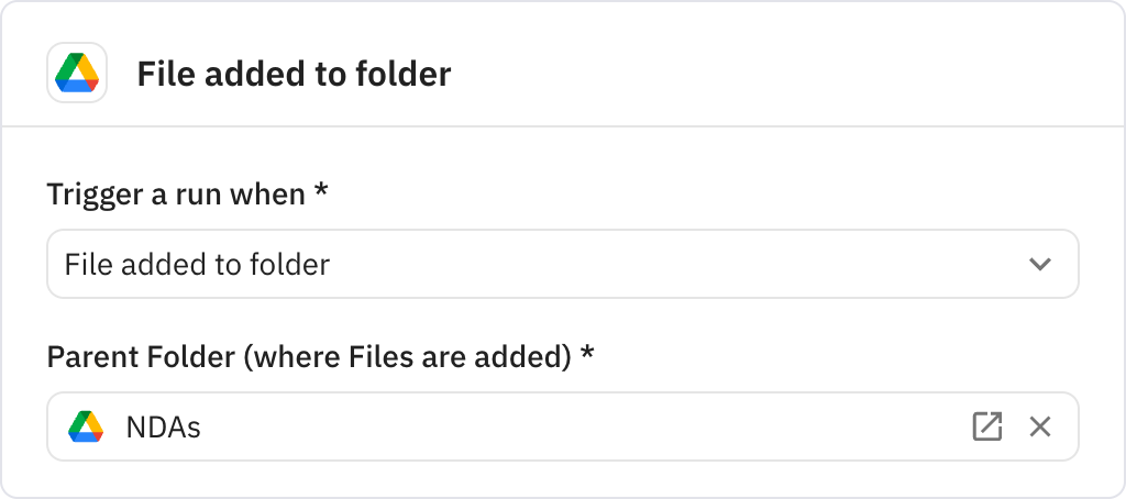 Relay.app screenshot of: File added to folder