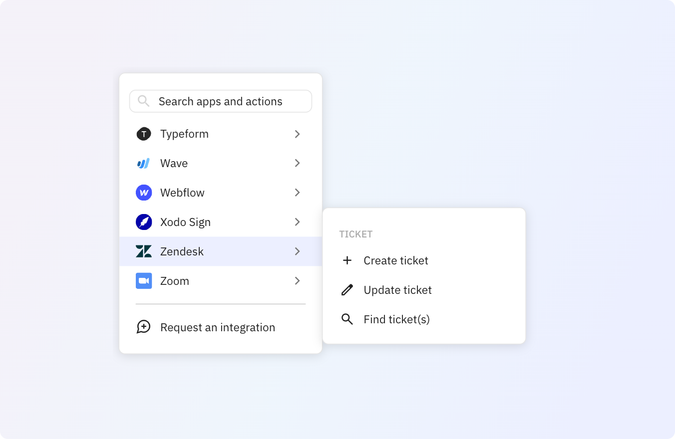 Use any of these Zendesk actions in your Relay.app workflows.