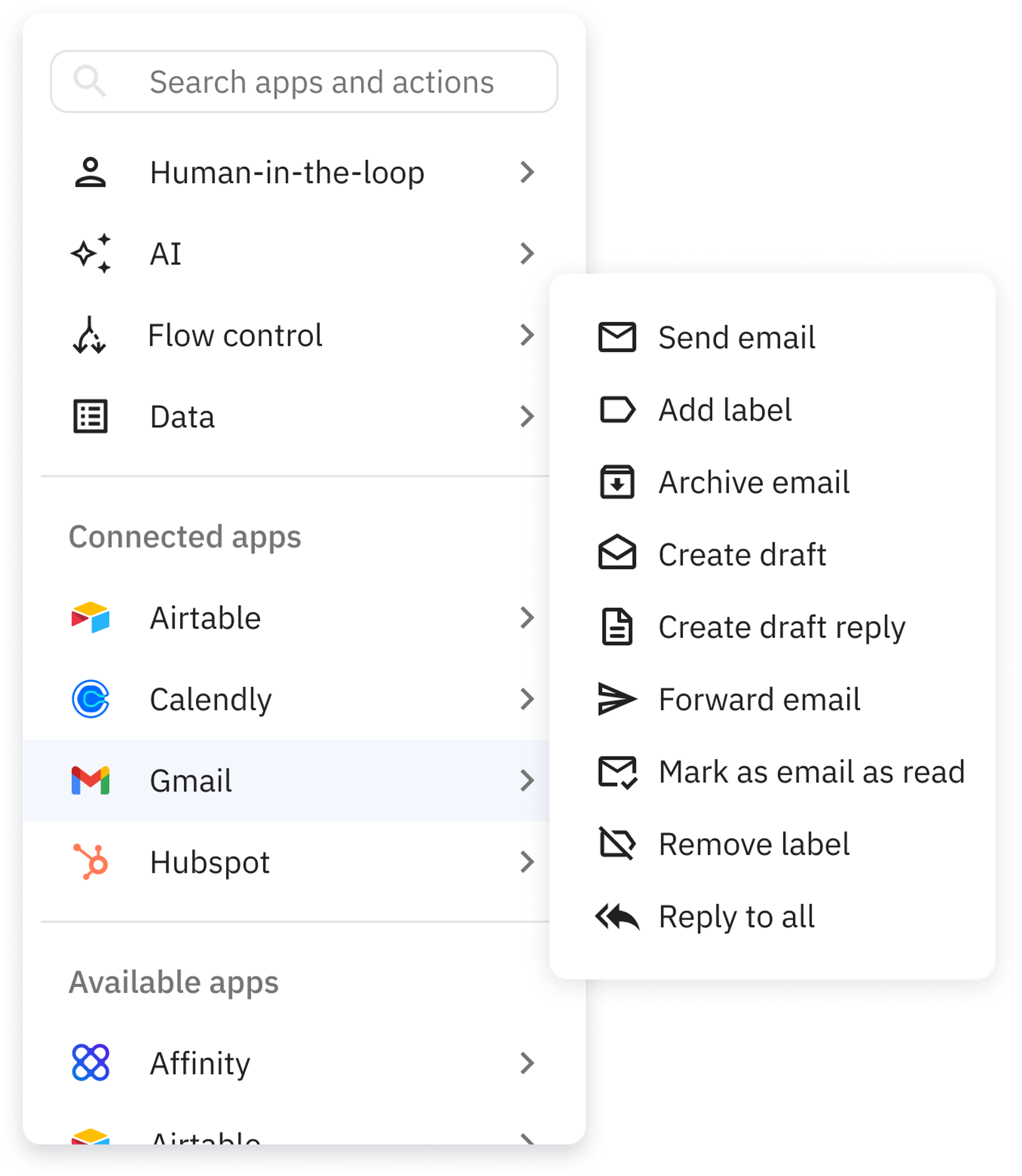 Automate actions across all your apps