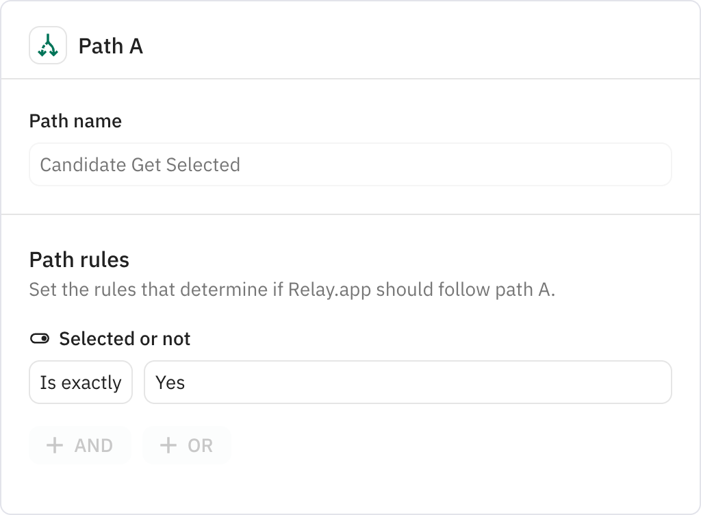 Relay.app screenshot of: Candidate Get Selected