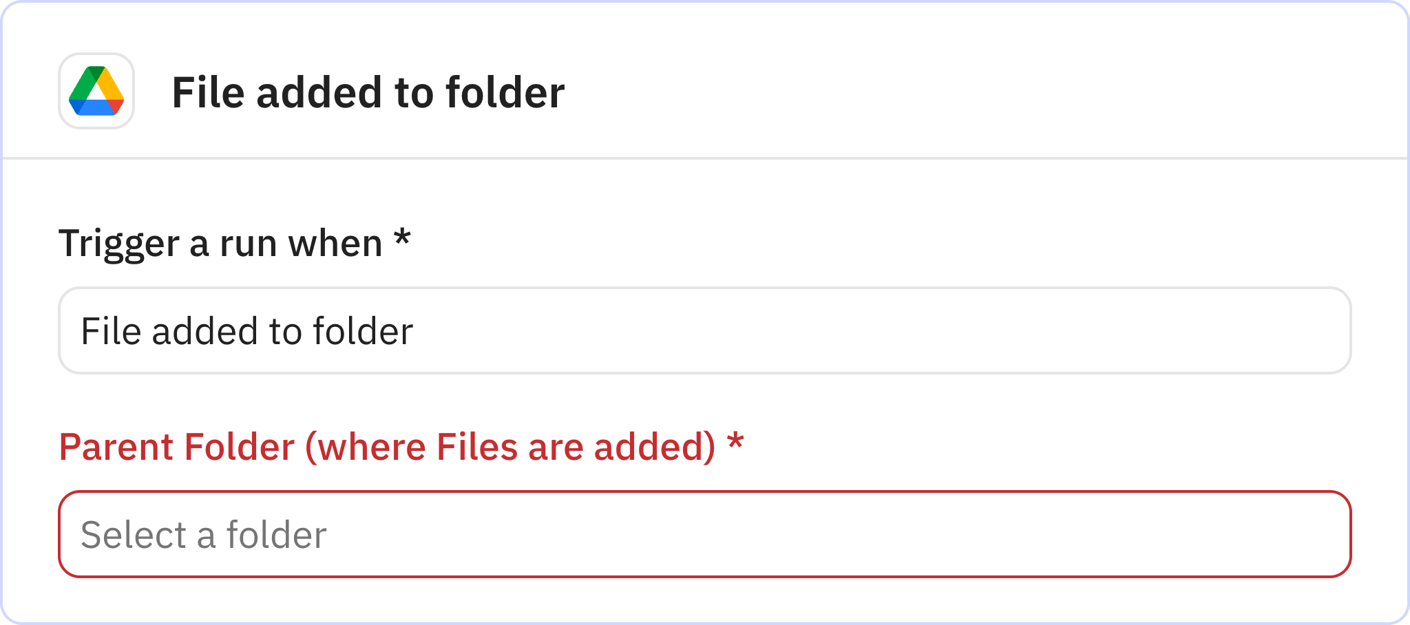 Relay.app screenshot of: File added to folder