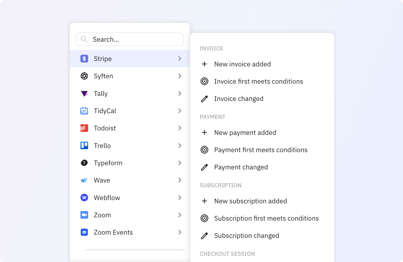 Use Relay.app's Stripe integrations to trigger actions across your apps