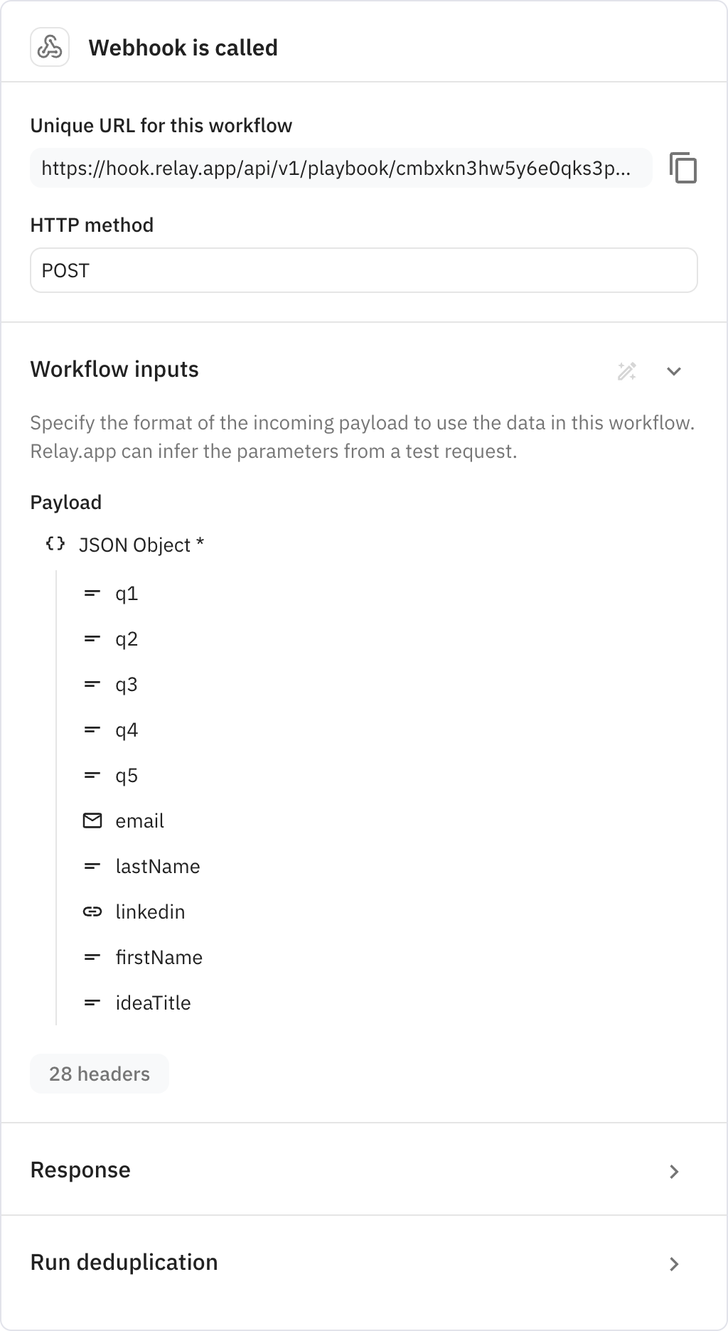 Relay.app screenshot of: Trigger