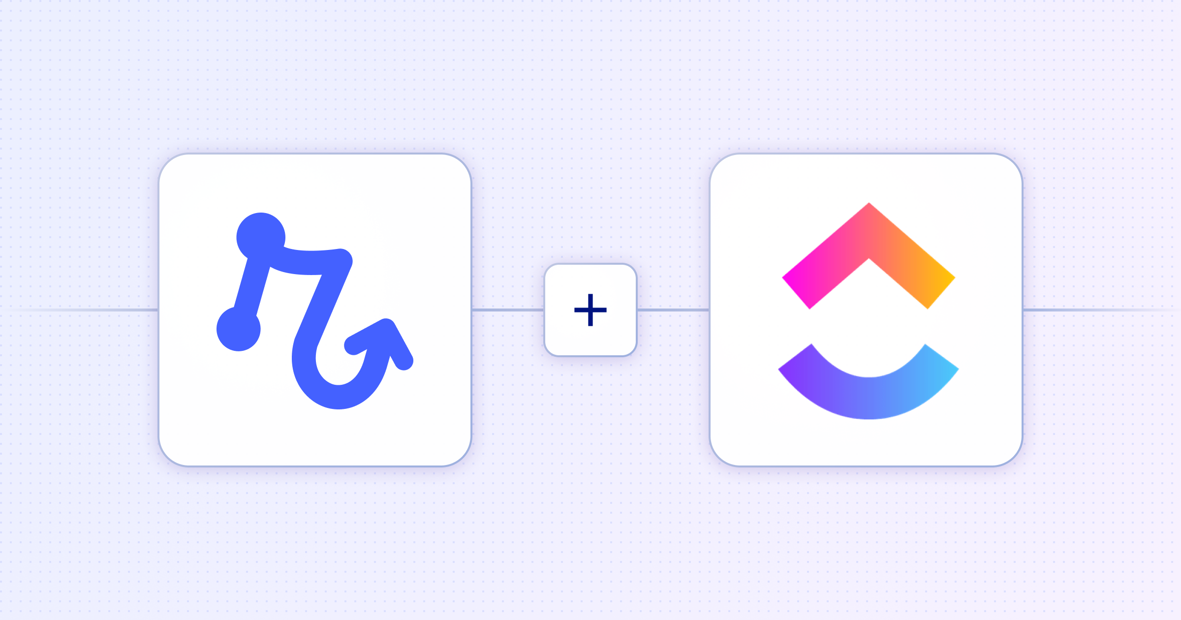 Logos of Relay.app and ClickUp