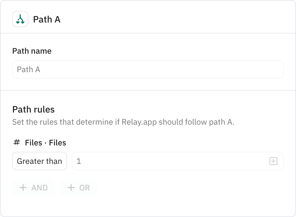 Relay.app screenshot of: Path A