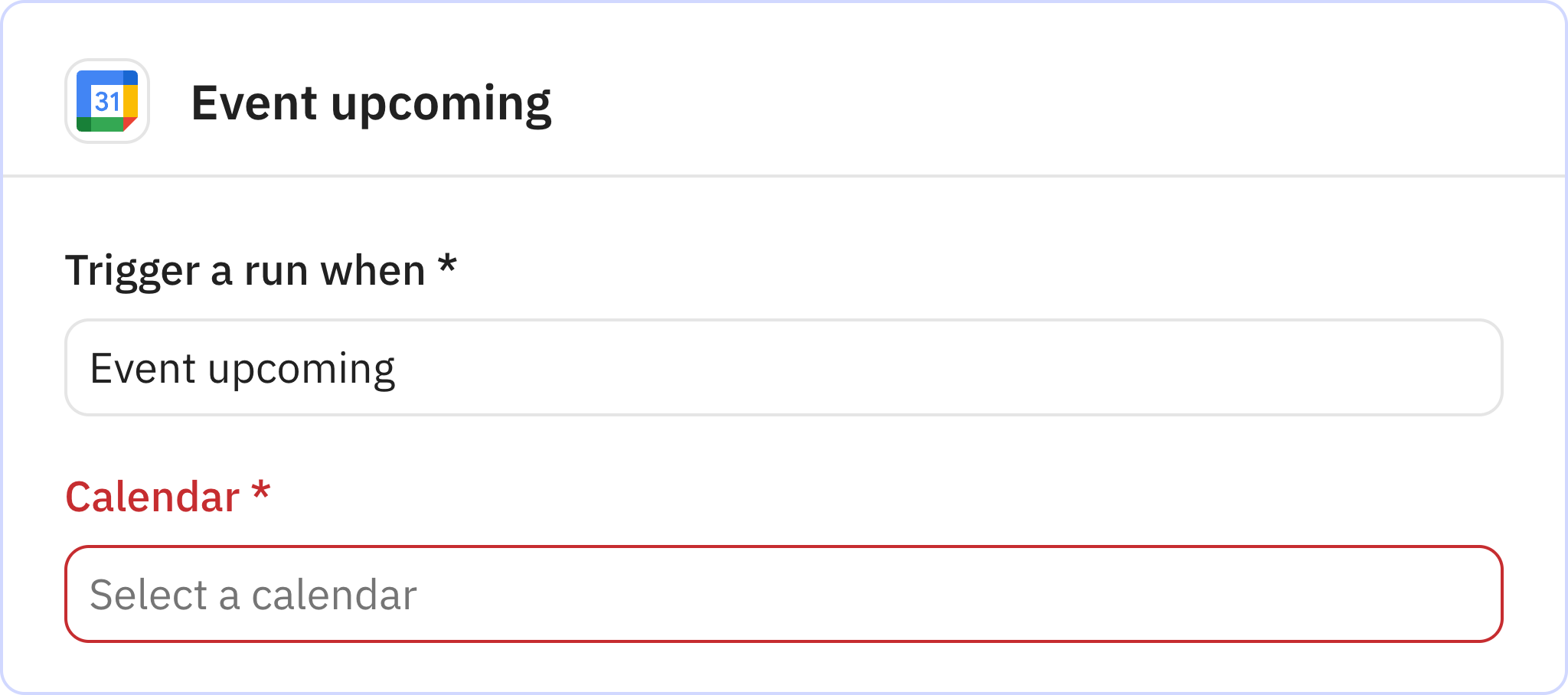 Relay.app screenshot of: Event upcoming