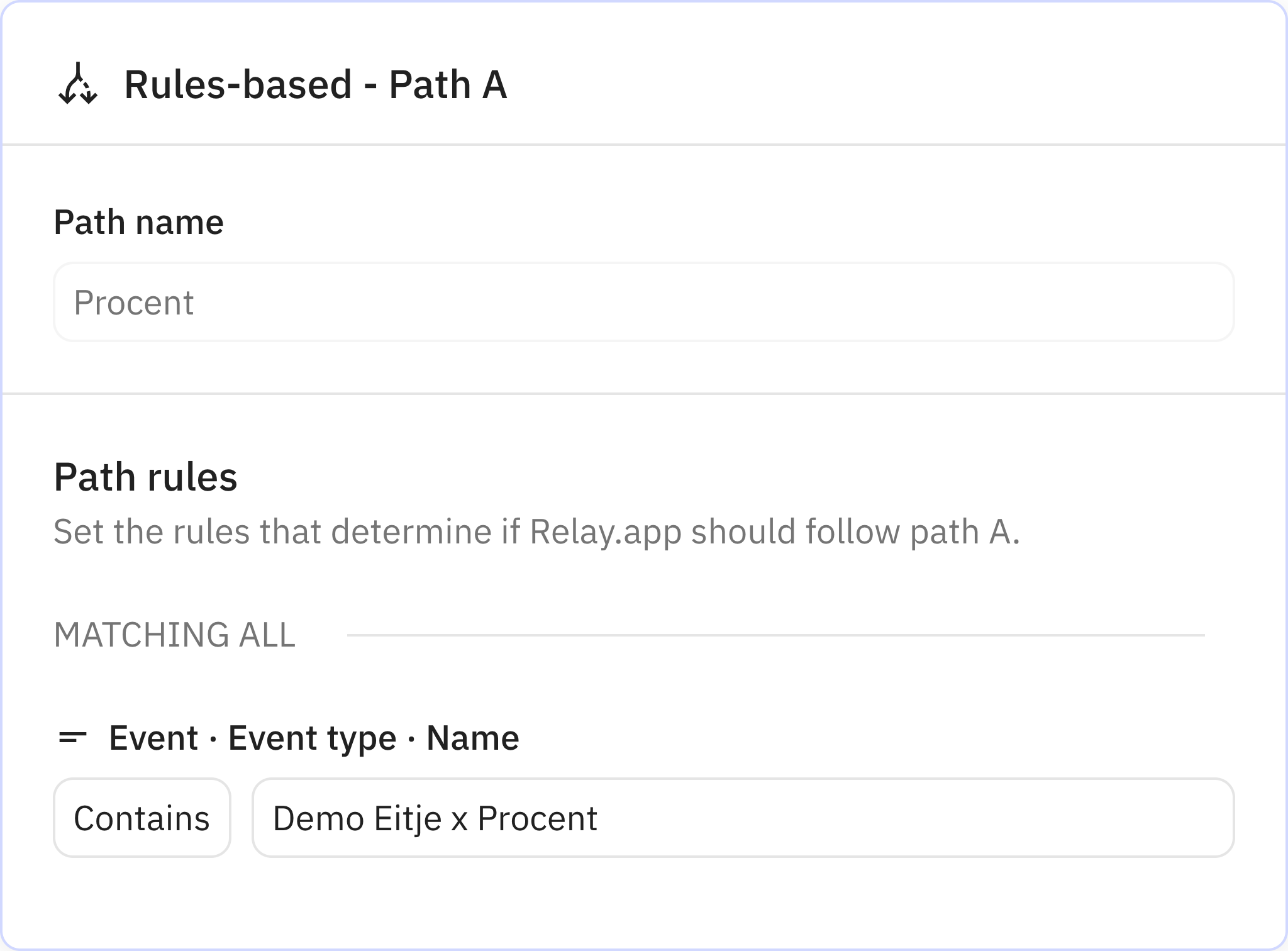 Relay.app screenshot of: Procent