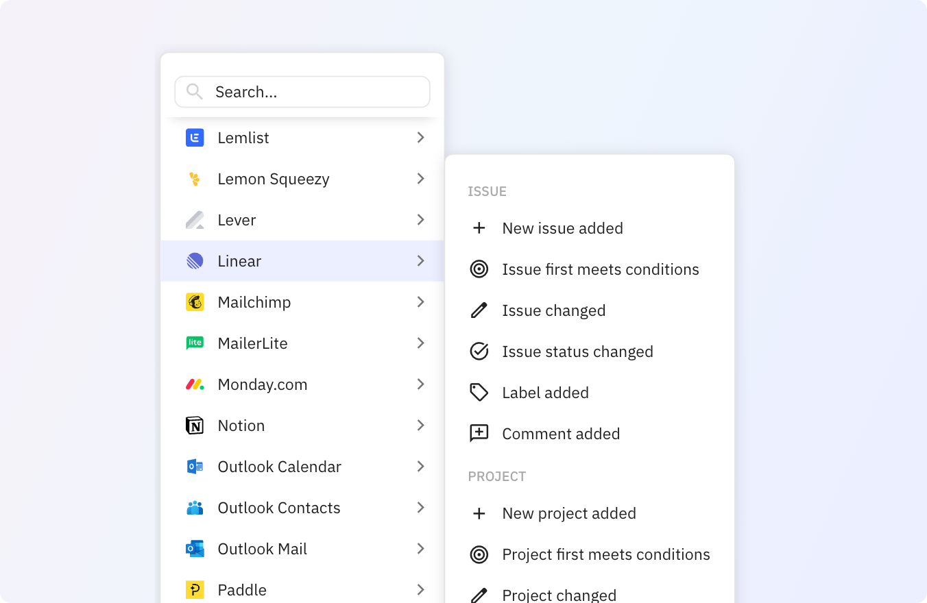 Preview of Use Relay.app's Linear integrations to trigger actions across your apps