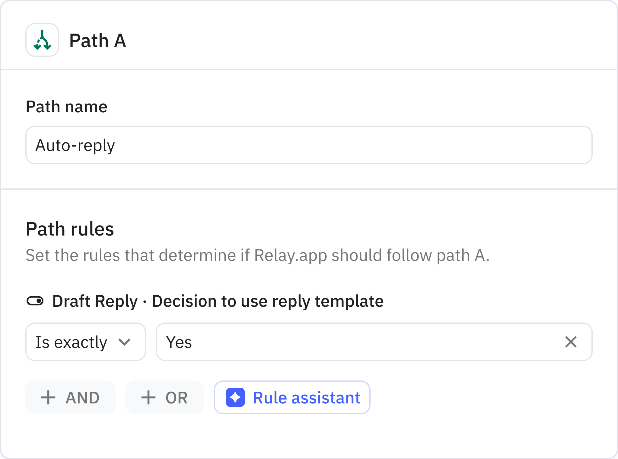 Relay.app screenshot of: Auto-reply