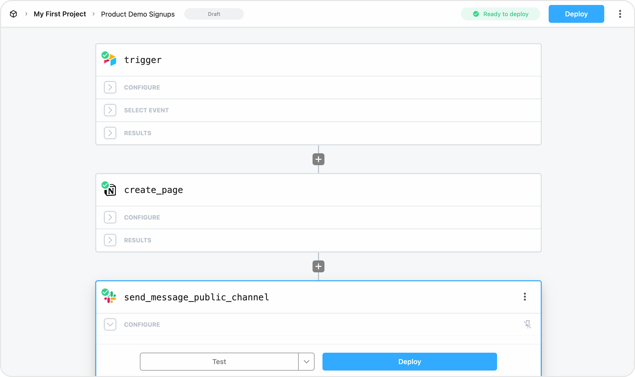 Screenshot of Pipedream interface