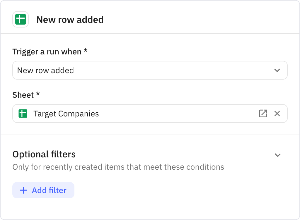 Relay.app screenshot of: New row added